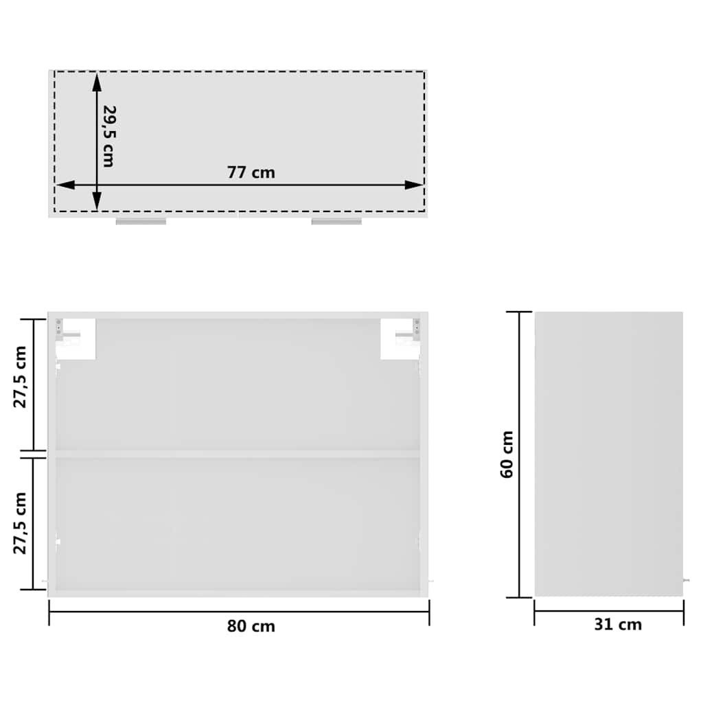 Hanging Glass Cabinet | White | Engineered wood, Glass | Medium