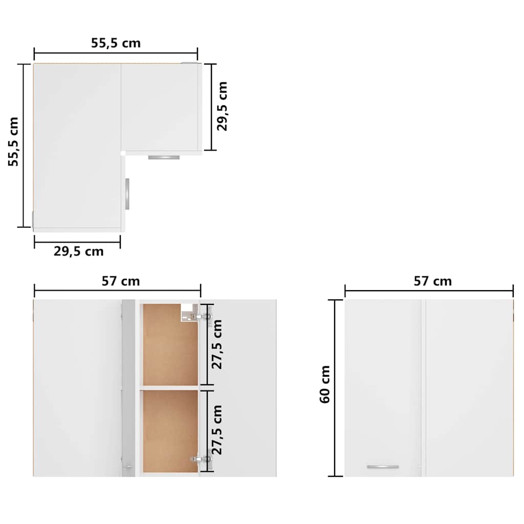 Hanging Corner Cabinet | White | Engineered wood | Medium