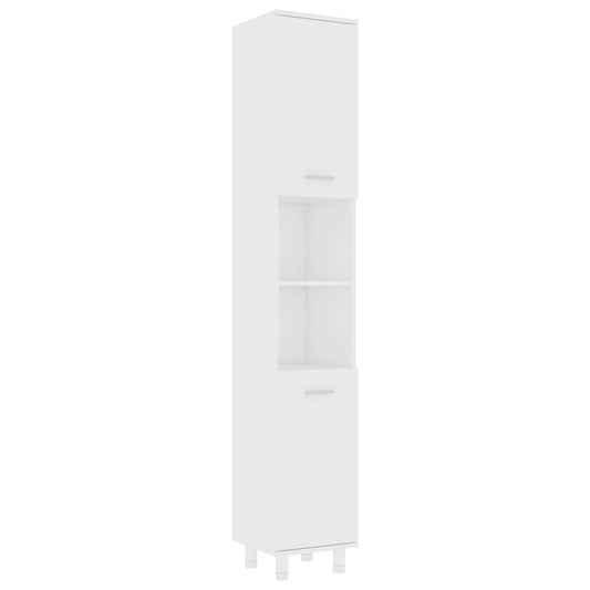 Bathroom Cabinet | White | Engineered wood | Tall and narrow