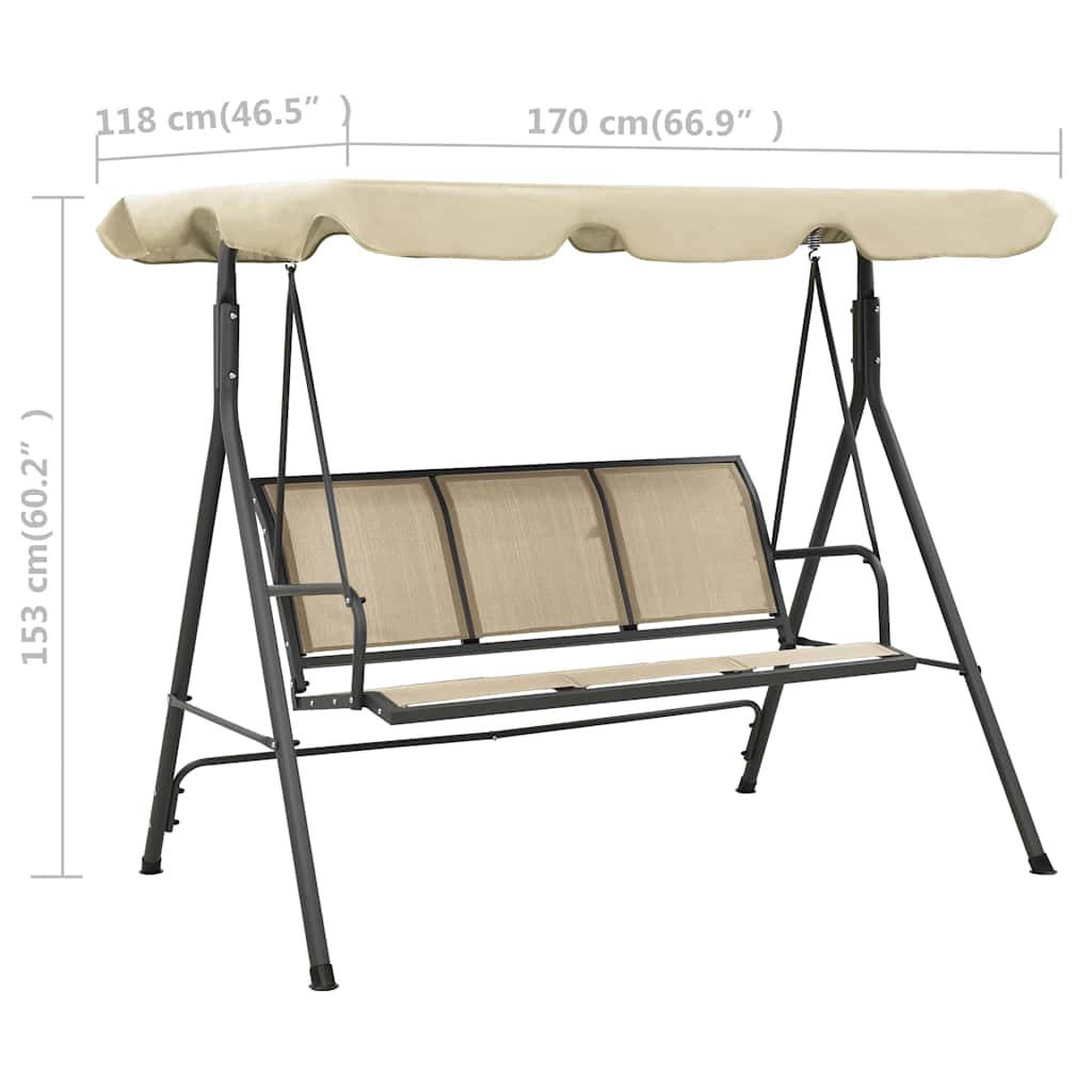 Garden Swing Chair | Anthracite and Sand | Steel | Large | Durable