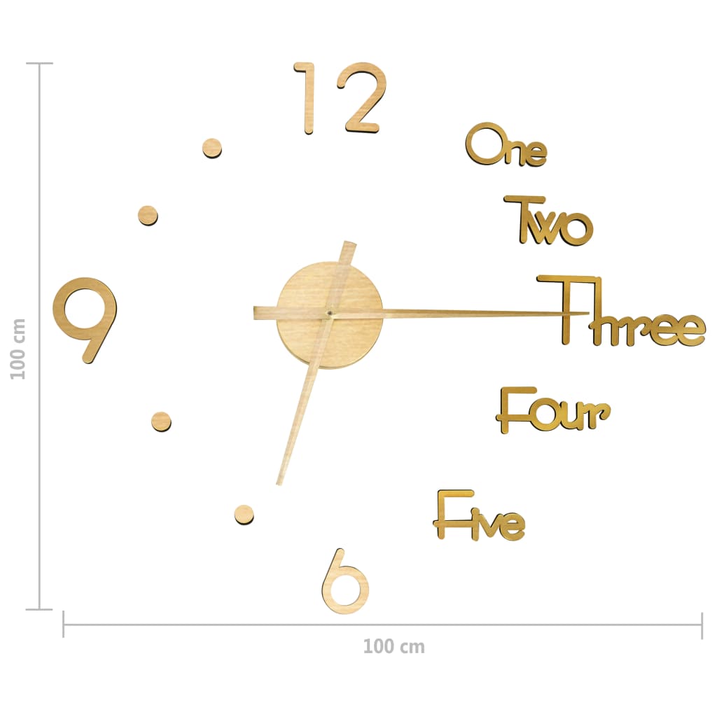 3d Wall Clock | Gold | EVA (ethylene-vinyl acetate) | Extra Large