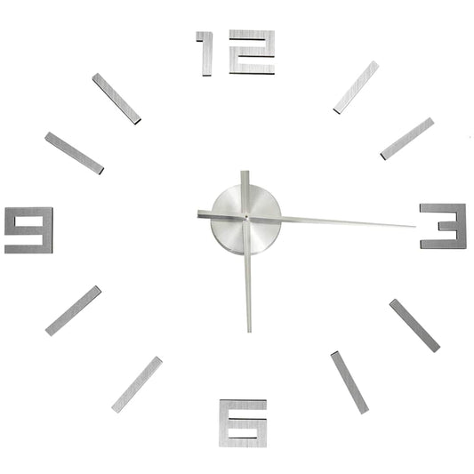 3D Wall Clock | Silver | EVA (ethylene-vinyl acetate) | XXL | Modern