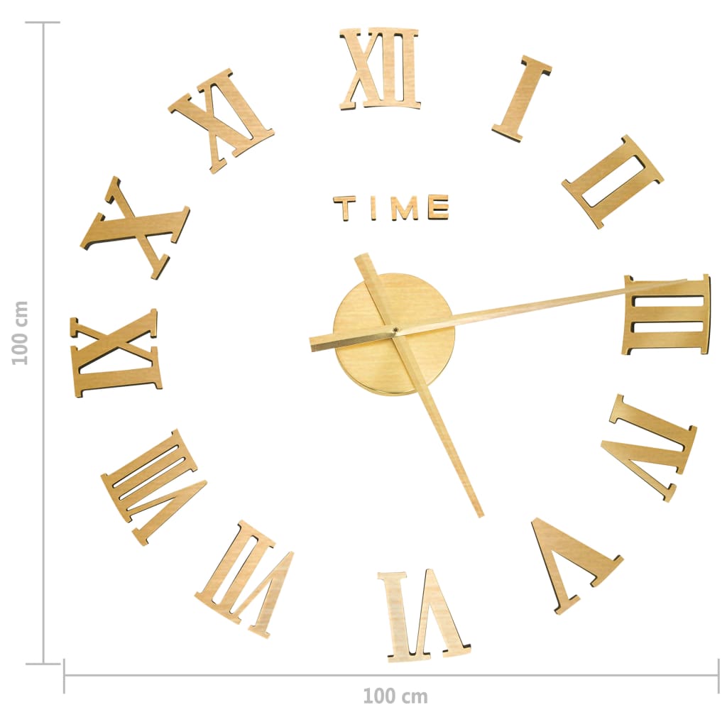 3d Wall Clock | Gold | EVA (ethylene-vinyl acetate) | XXL