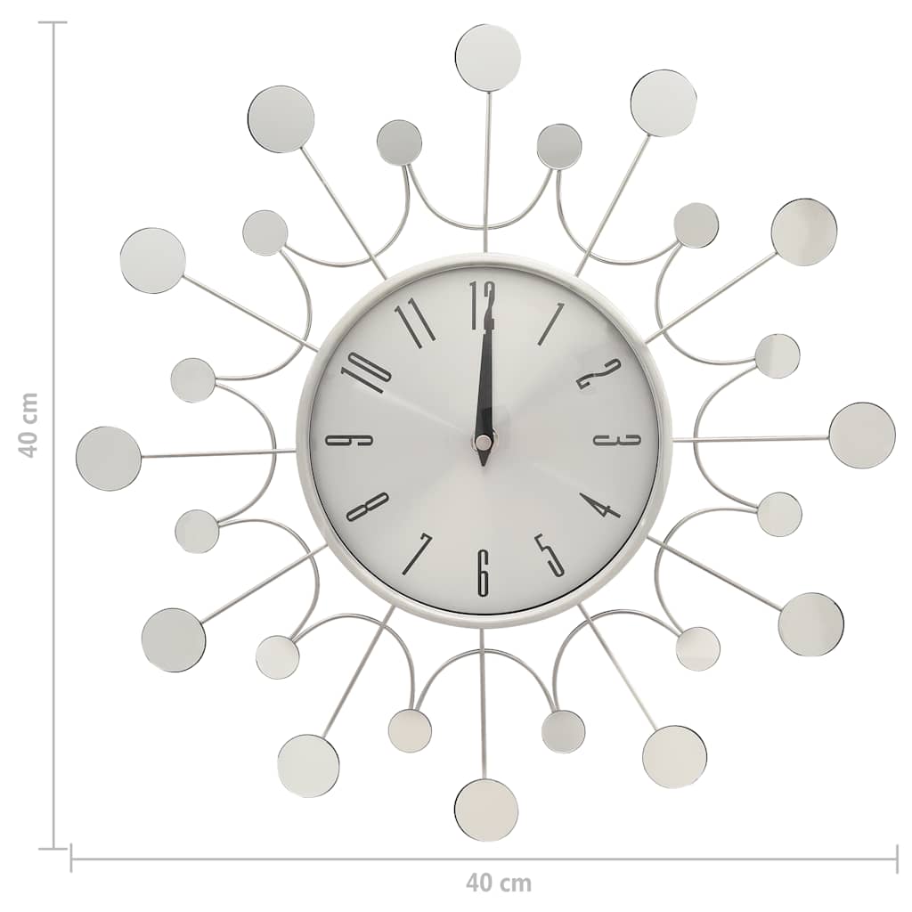 Wall Clock | Silver | Metal, Aluminium | Medium | Decorative Inlays