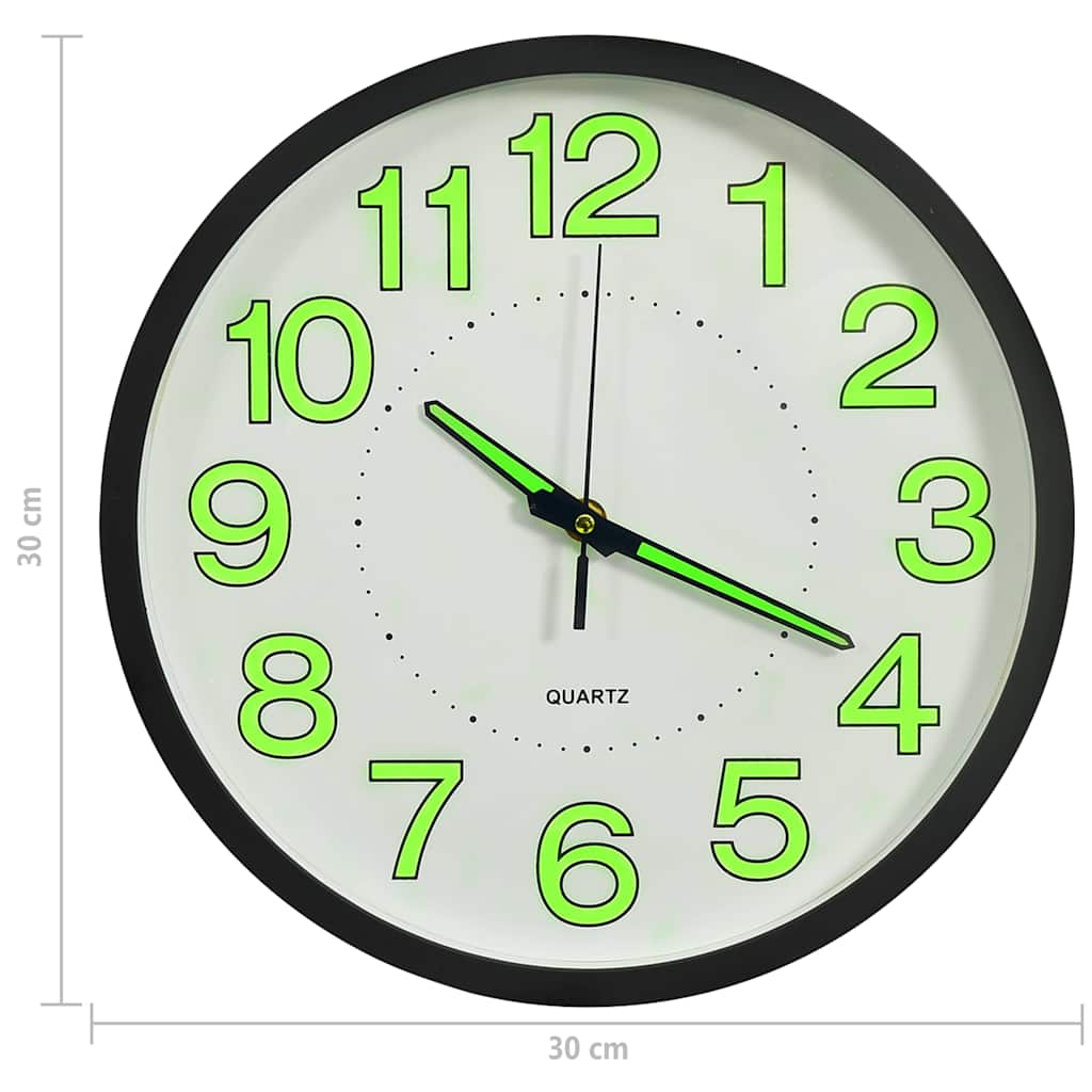 Wall Clock | Black | Polypropylene | 30 cm diameter | Decorative Inlays