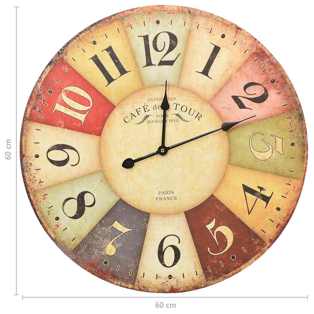 Wall Clock | Multicolour | MDF | Giant, 60 cm diameter | Clock