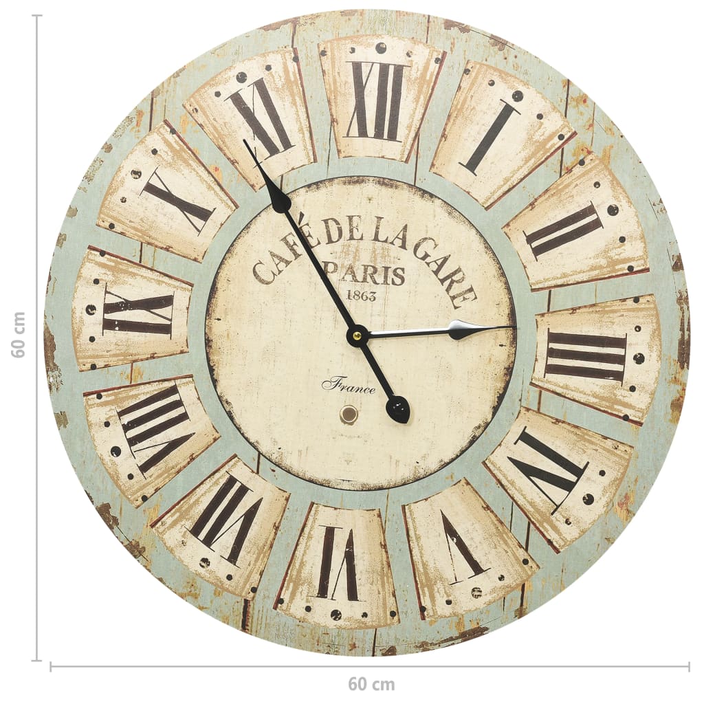 Wall Clock | Multicoloured | MDF | Large | Decorative Inlays | Wall Clock