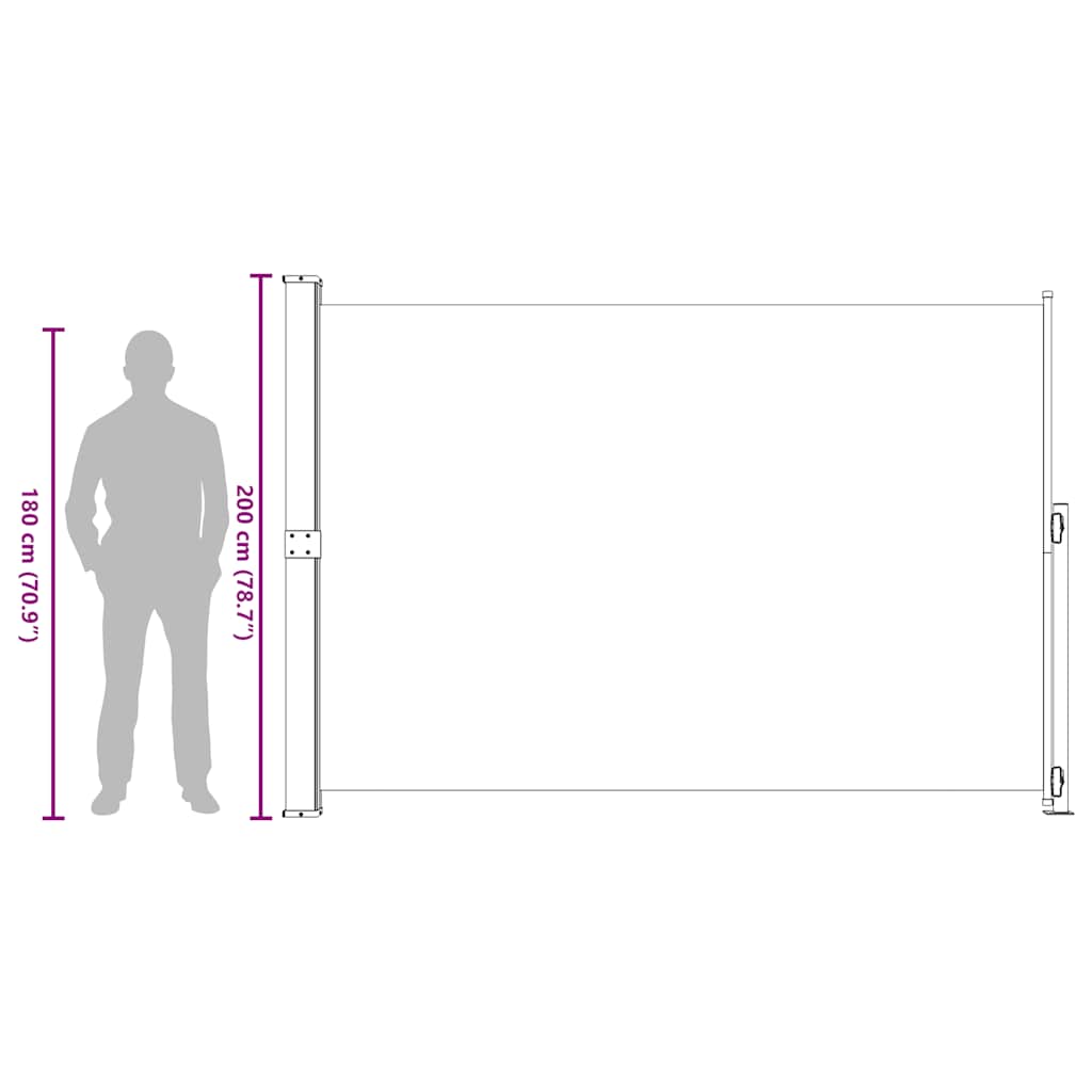 Patio Retractable Side Awning 200x314 cm Grey