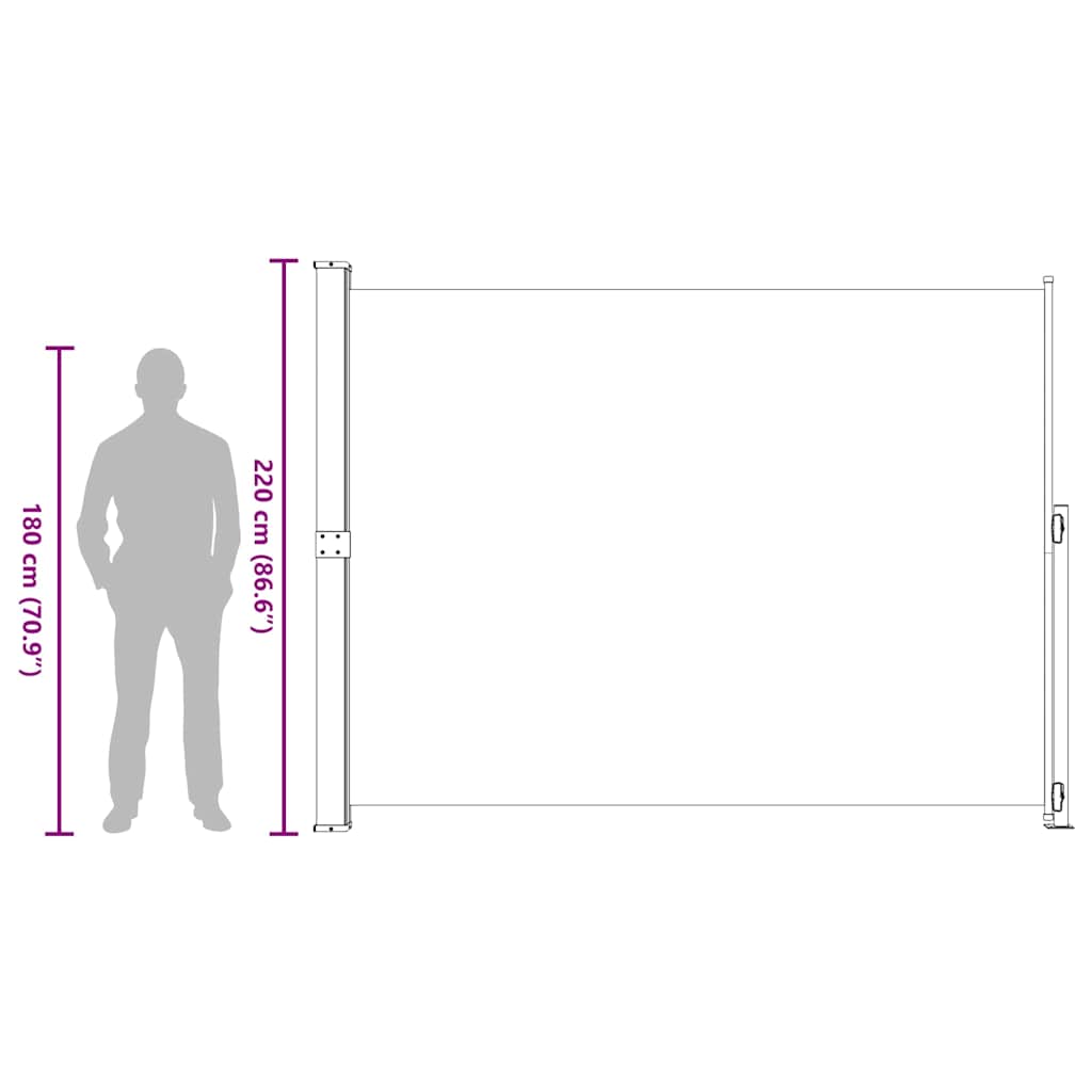 Patio Retractable Side Awning 220x314 cm Cream