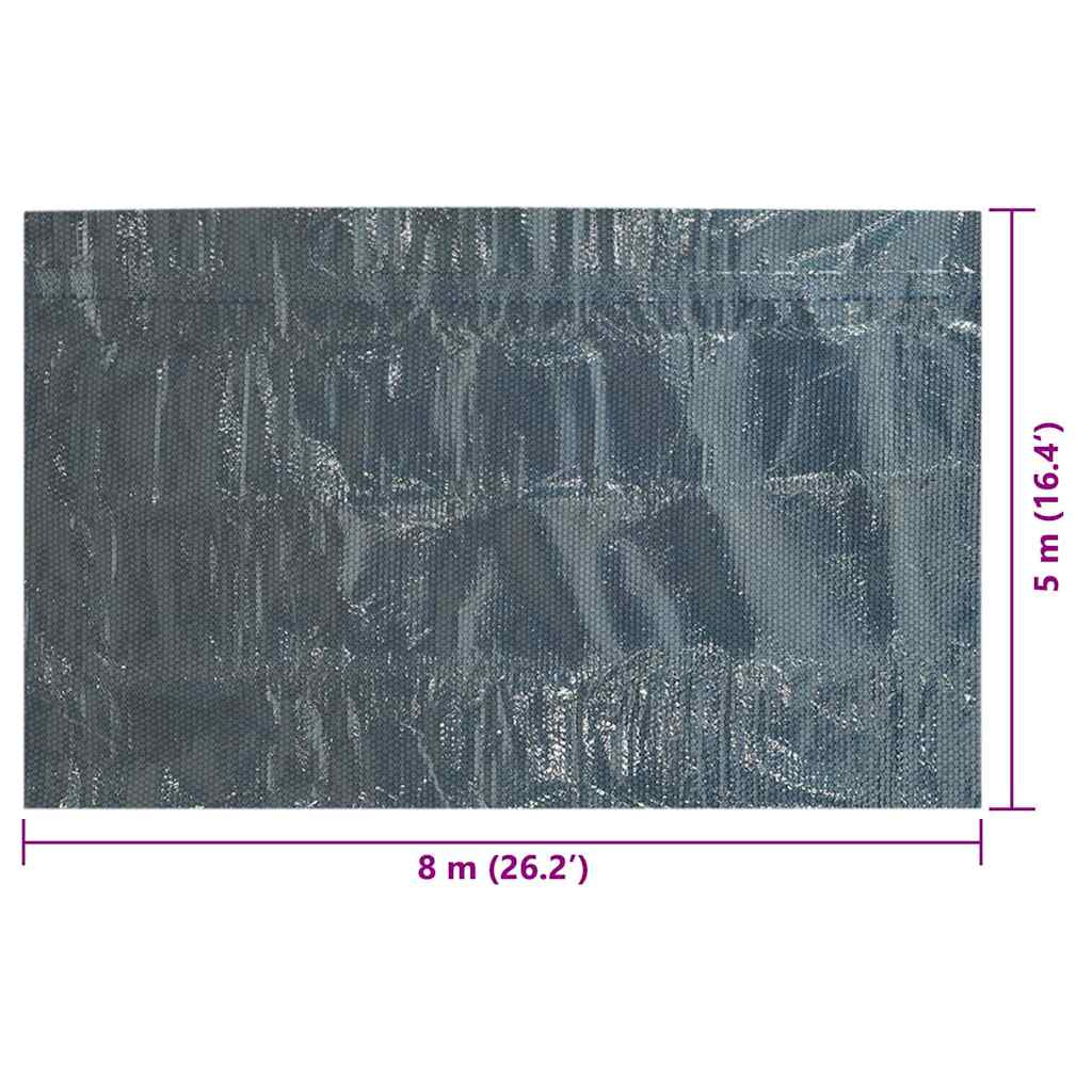 Floating PE Solar Pool Film 800x500 cm Black and Blue