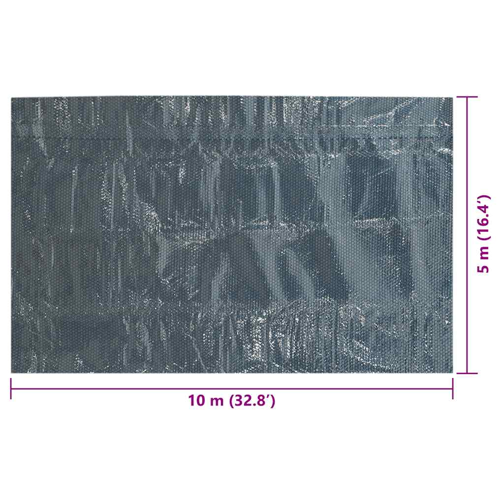 Floating PE Solar Pool Film 1000x500 cm Black and Blue