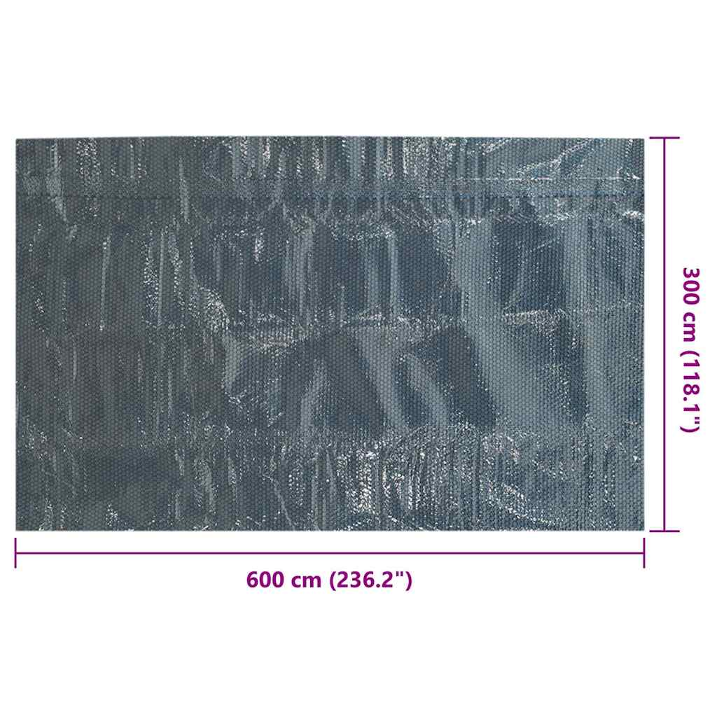 Floating PE Solar Pool Film 600x300 cm Black and Blue