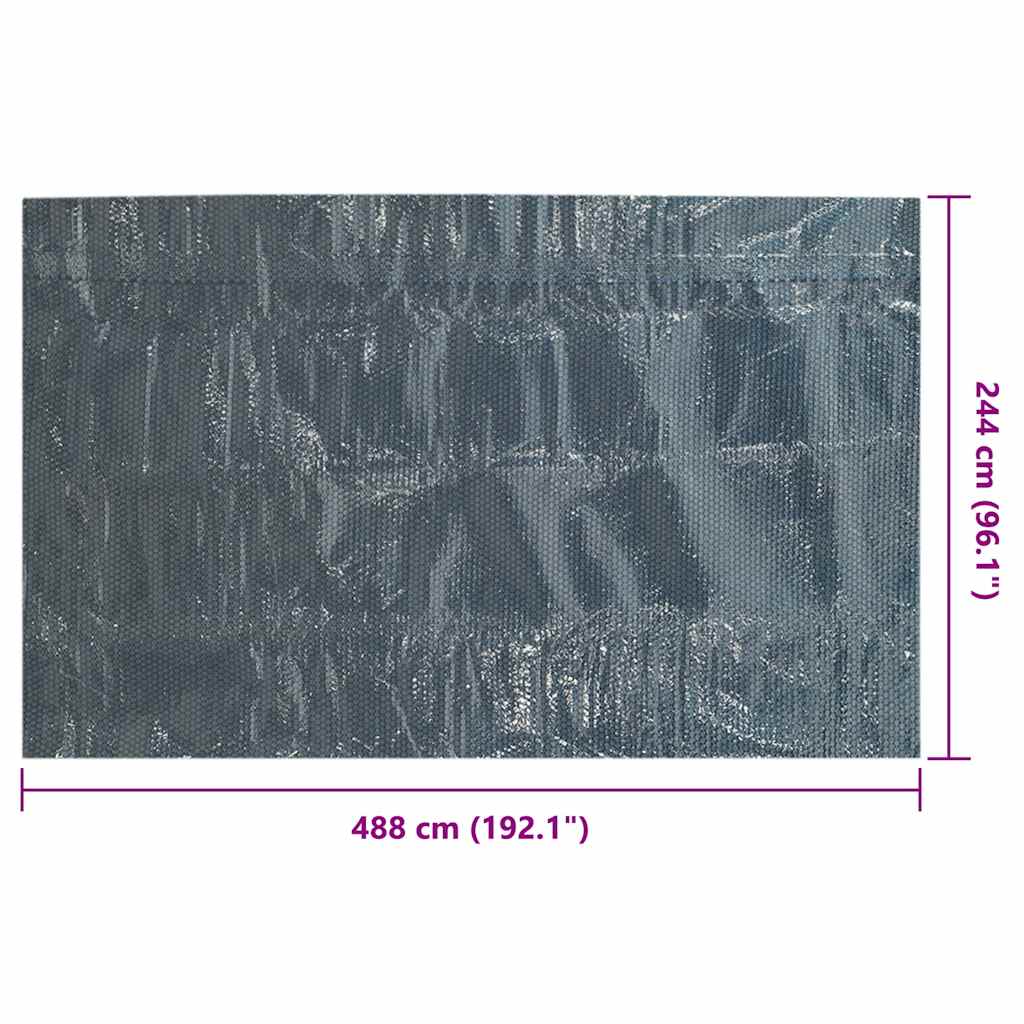 Floating PE Solar Pool Film 488x244 cm Black and Blue