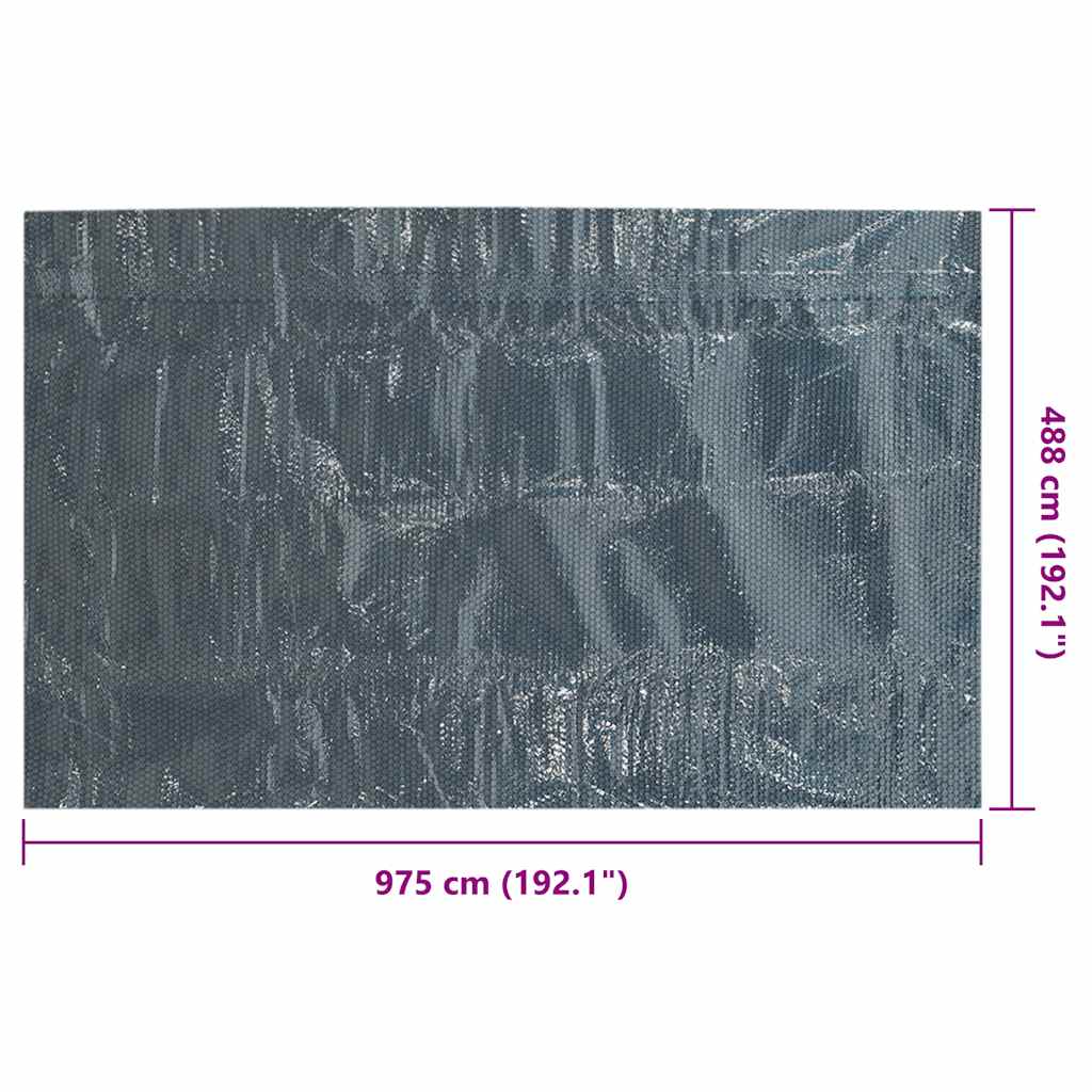 Floating PE Solar Pool Film 975x488 cm Black and Blue
