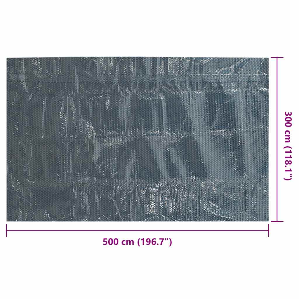 Floating PE Solar Pool Film 500x300 cm Black and Blue