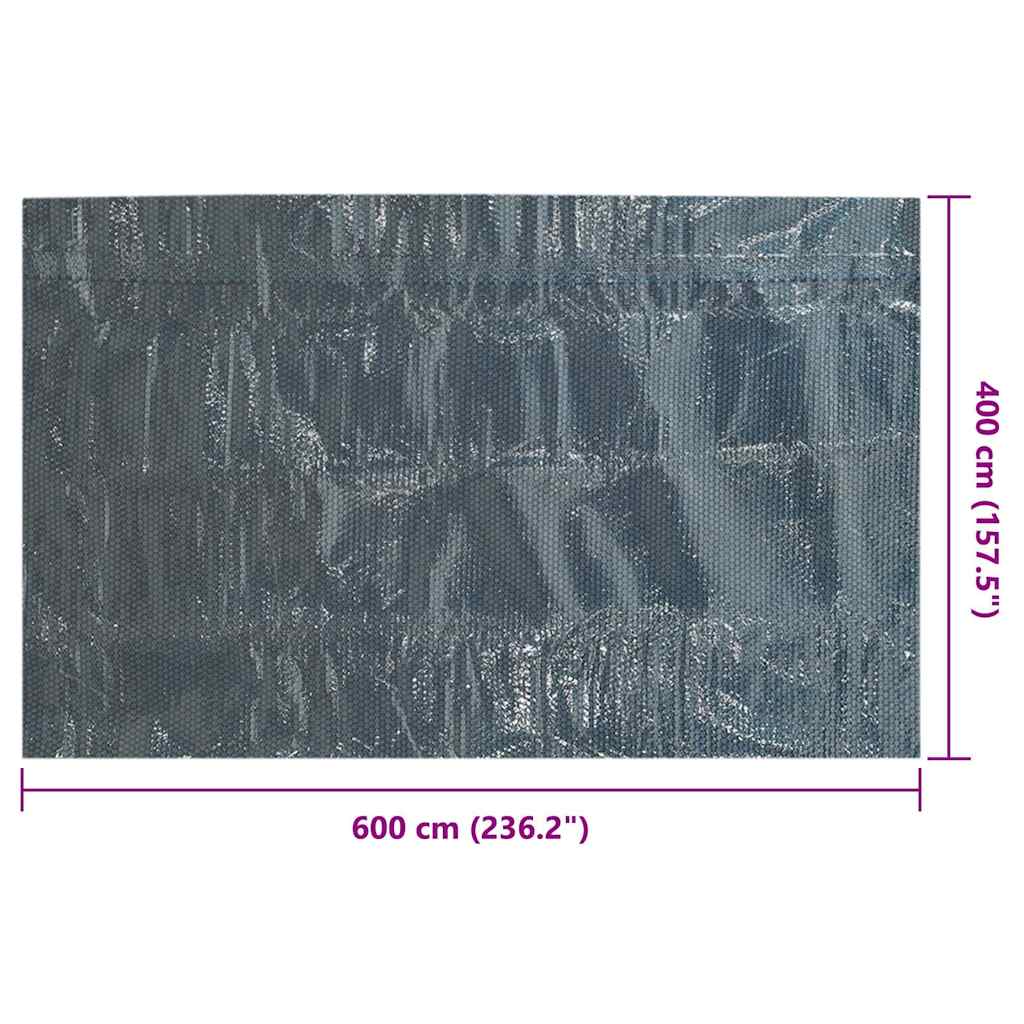 Floating PE Solar Pool Film 600x400 cm Black and Blue