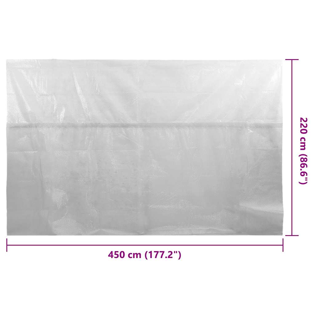 Pool Cover | Grey | Thick PE film with air chambers | Large | Lightweight