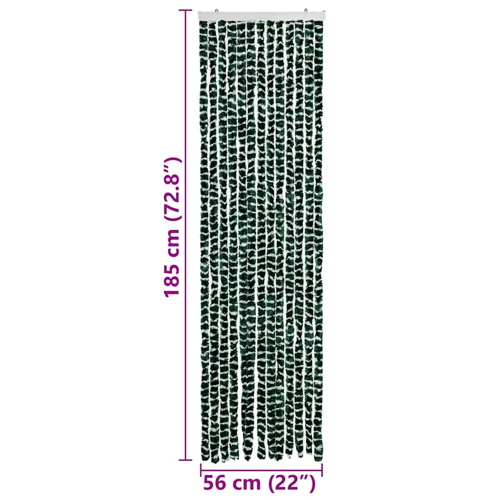Insect Curtain Green and White 56x185 cm Chenille