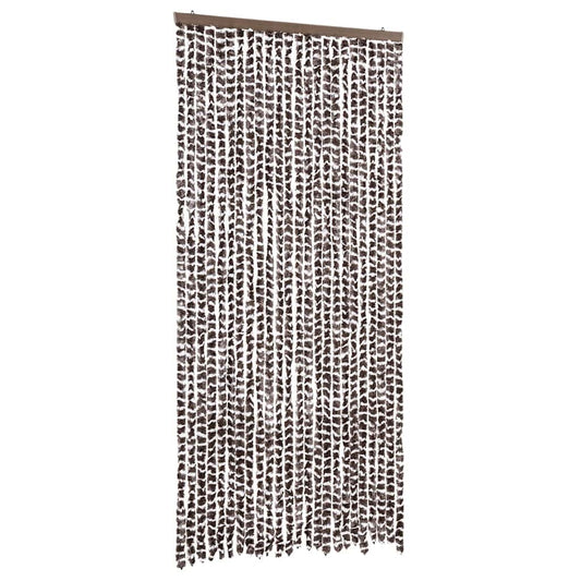 Insect Curtain Brown and White 100x220 cm Chenille