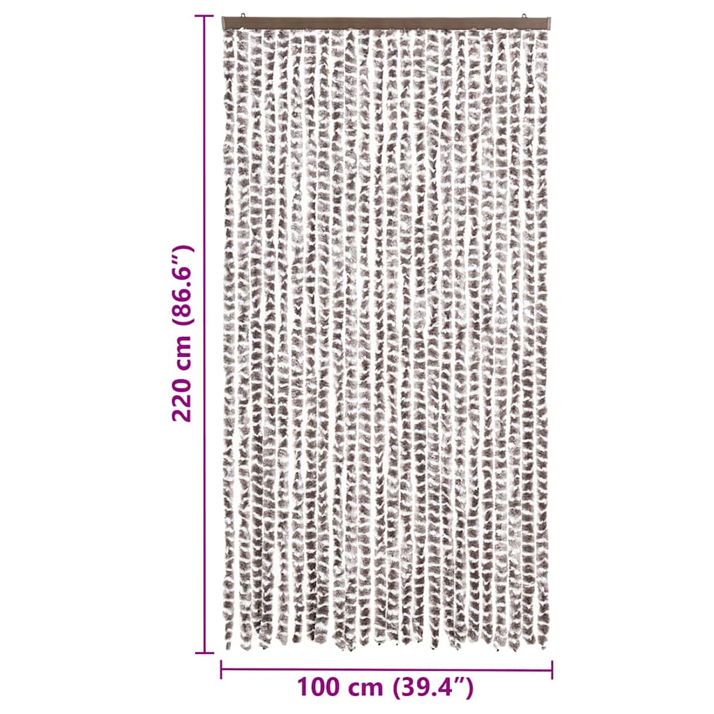 Insect Curtain Taupe and White 100x220 cm Chenille