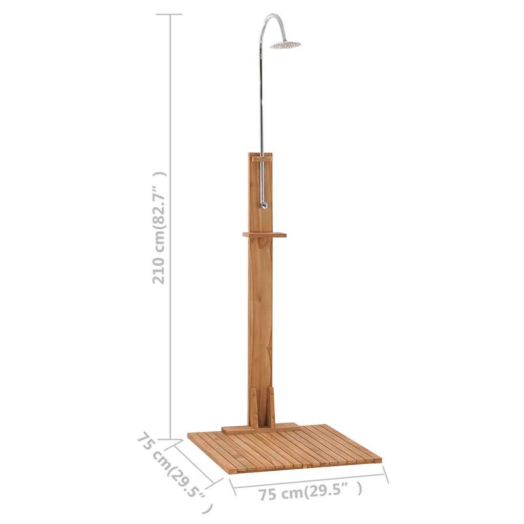 Garden Shower | Teak | Teak wood, stainless steel | 75x75x210 cm