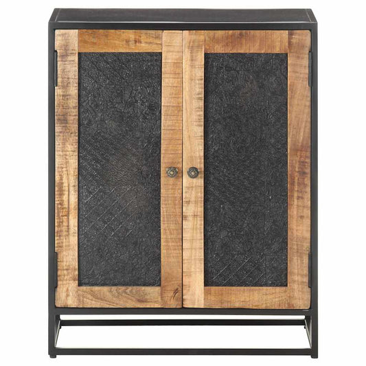 Sideboard | Black, Natural Mango Wood | Rough Mango Wood, Iron, MDF