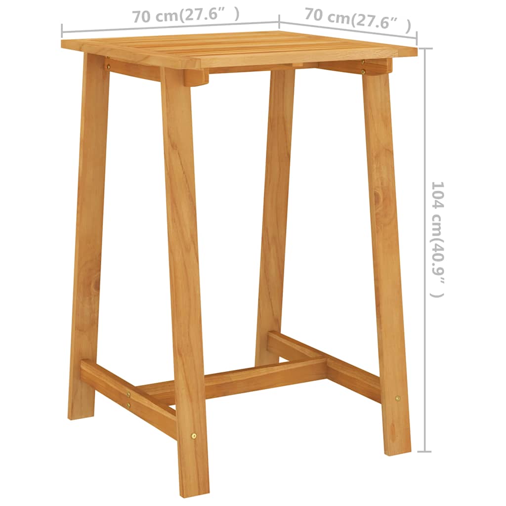 Garden Bar Table | Natural Wood Brown | Solid Acacia Wood | 70x70x104 cm