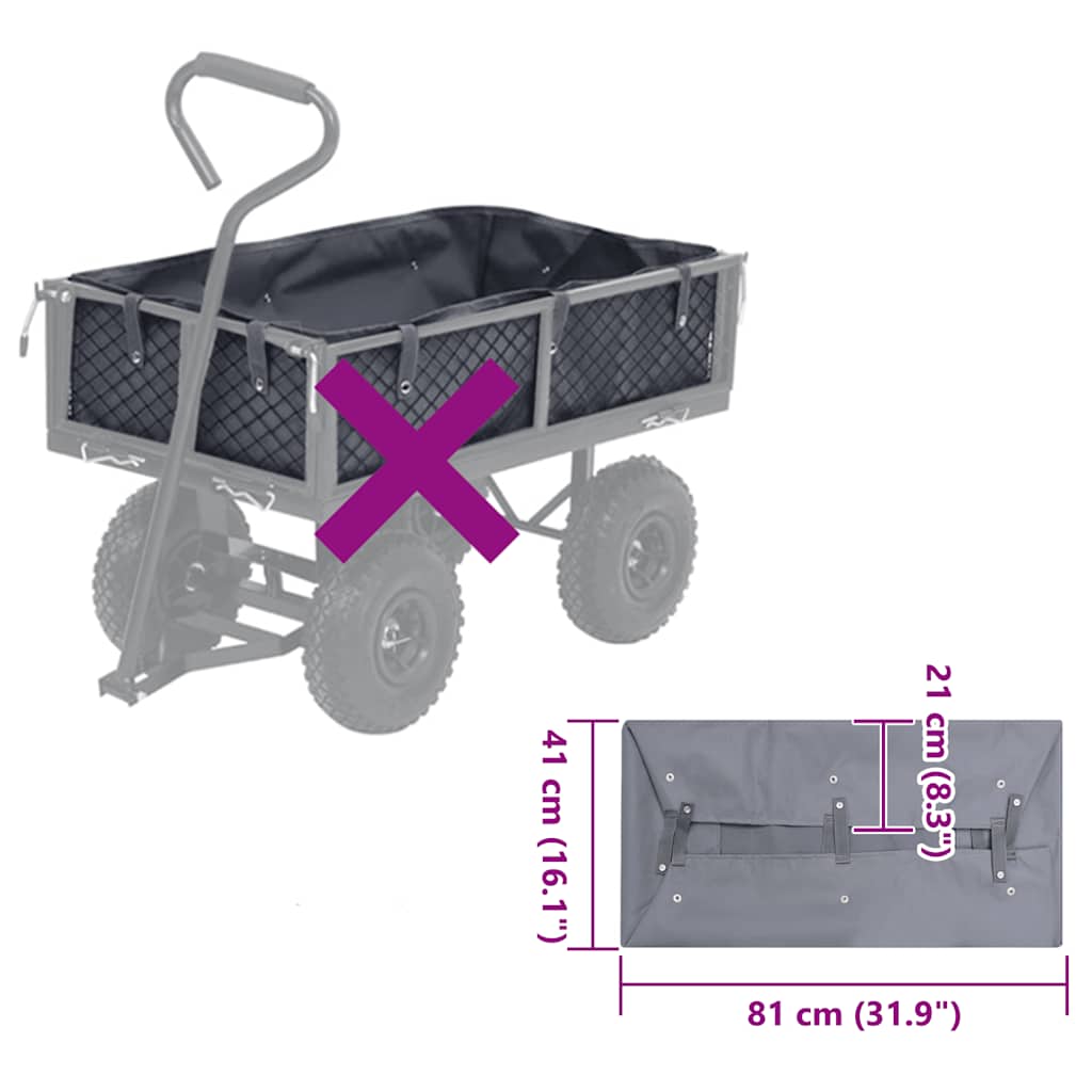 Cart Liner | Dark grey | 100% polyester | 81x41x21 cm | Durable