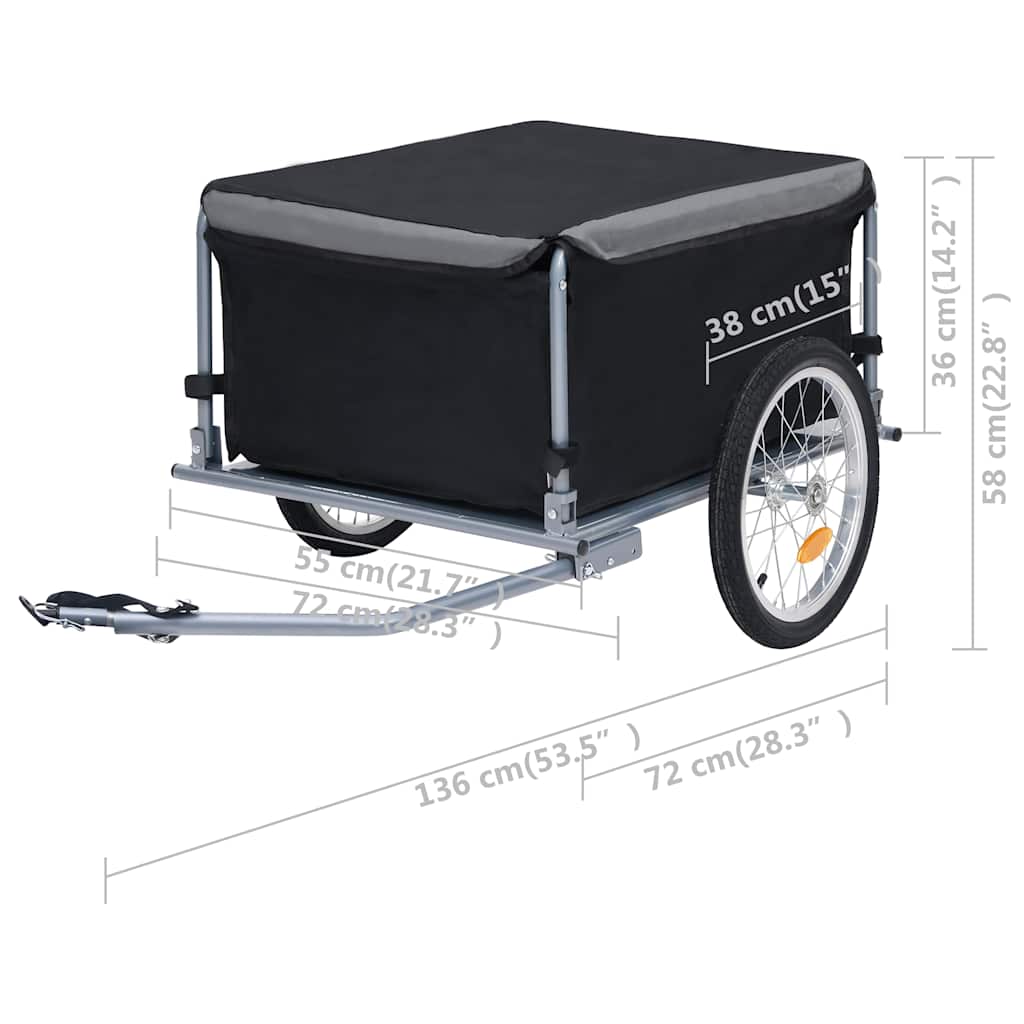 Bike Trailer Black and Gray 143.3 lb