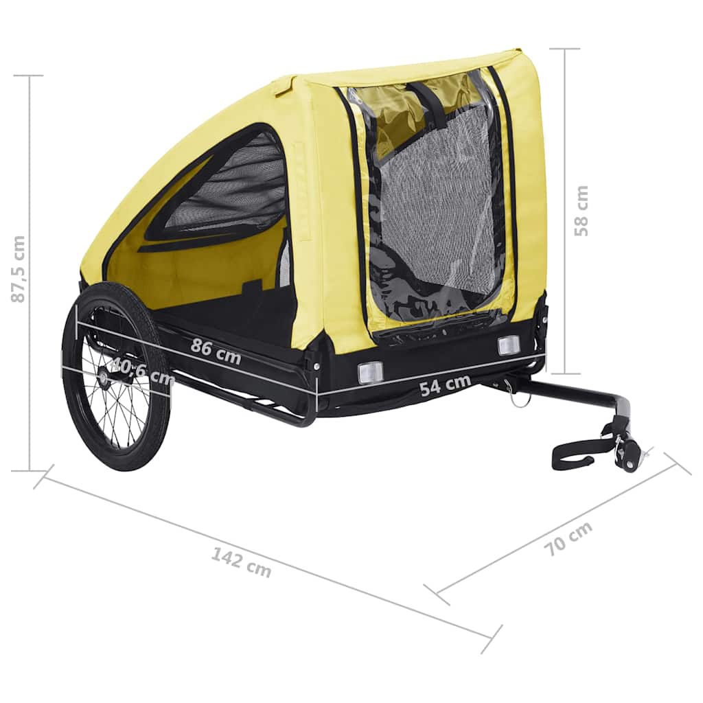 Pet Bike Trailer | Yellow and black