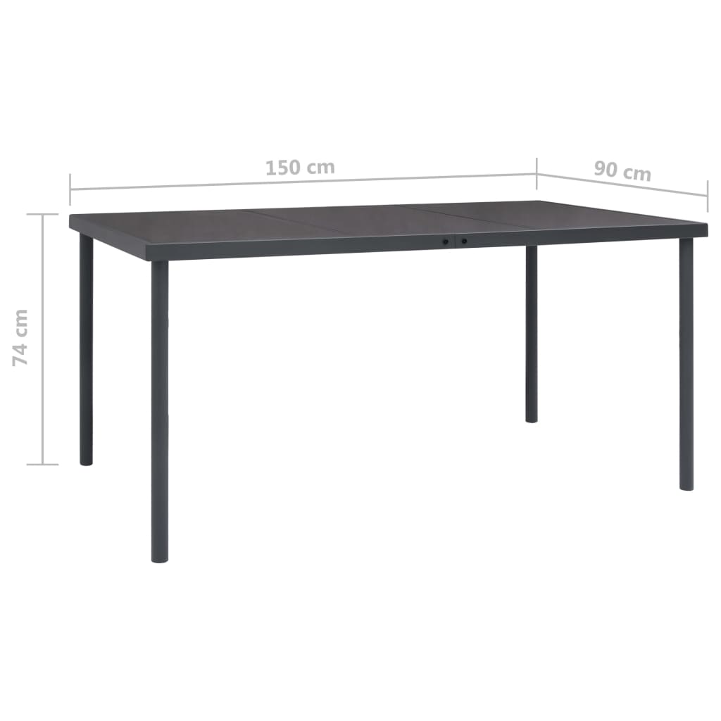 Outdoor Dining Table | Anthracite | Glass, powder-coated steel