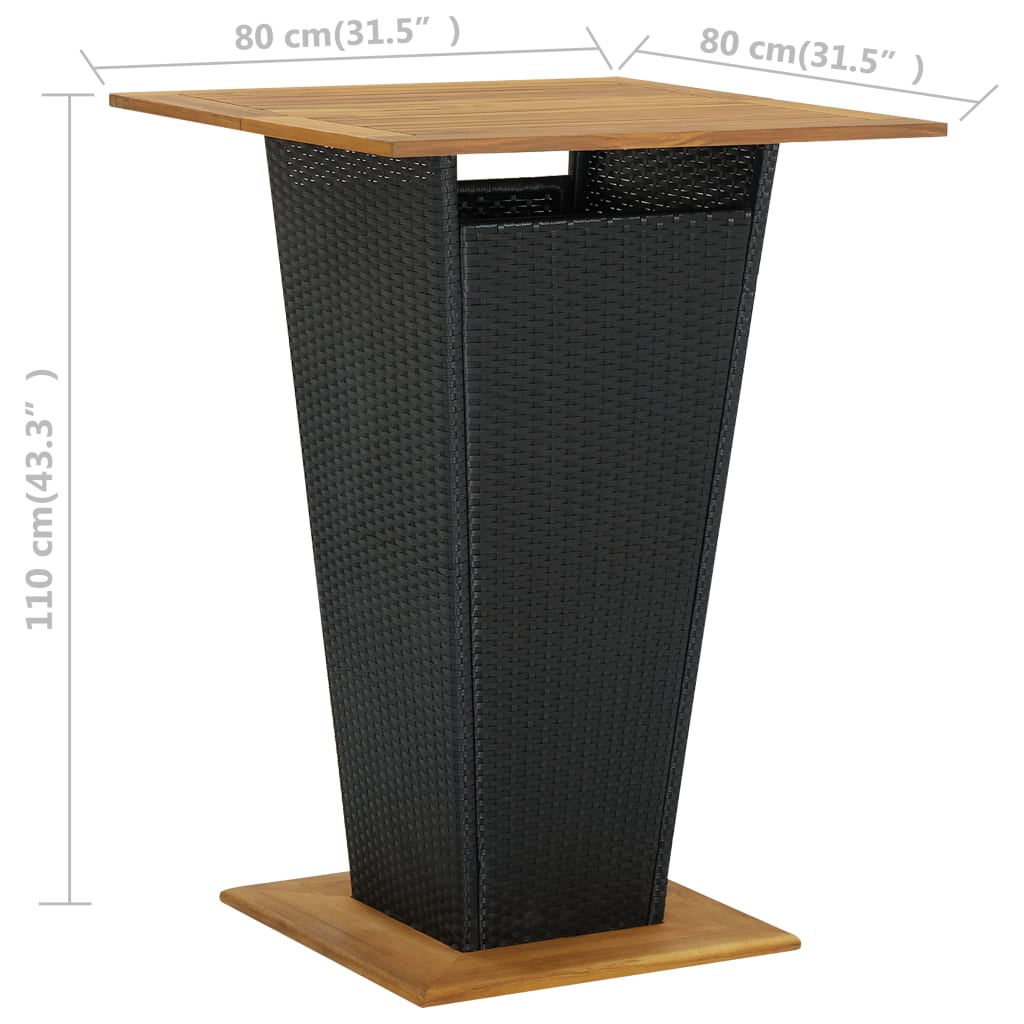Bar Table | Black and Natural Wood