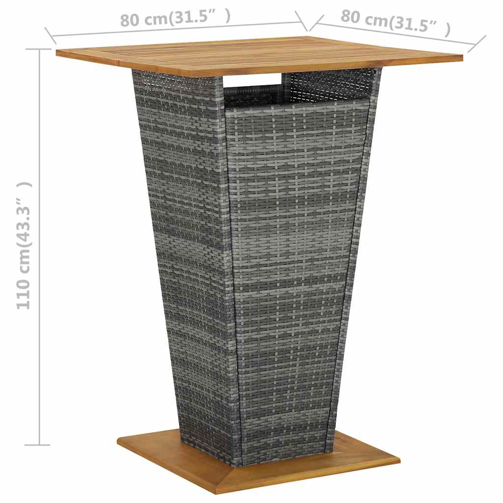 Bar Table | Grey, Natural Wood