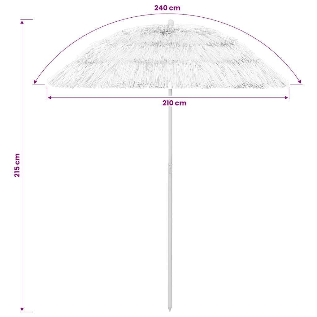 Hawaii Beach Parasol White 240 cm