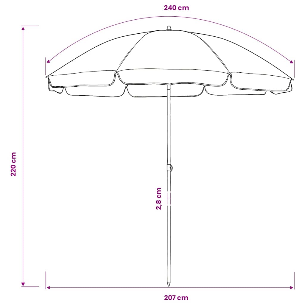 Beach Parasol Blue 240 cm