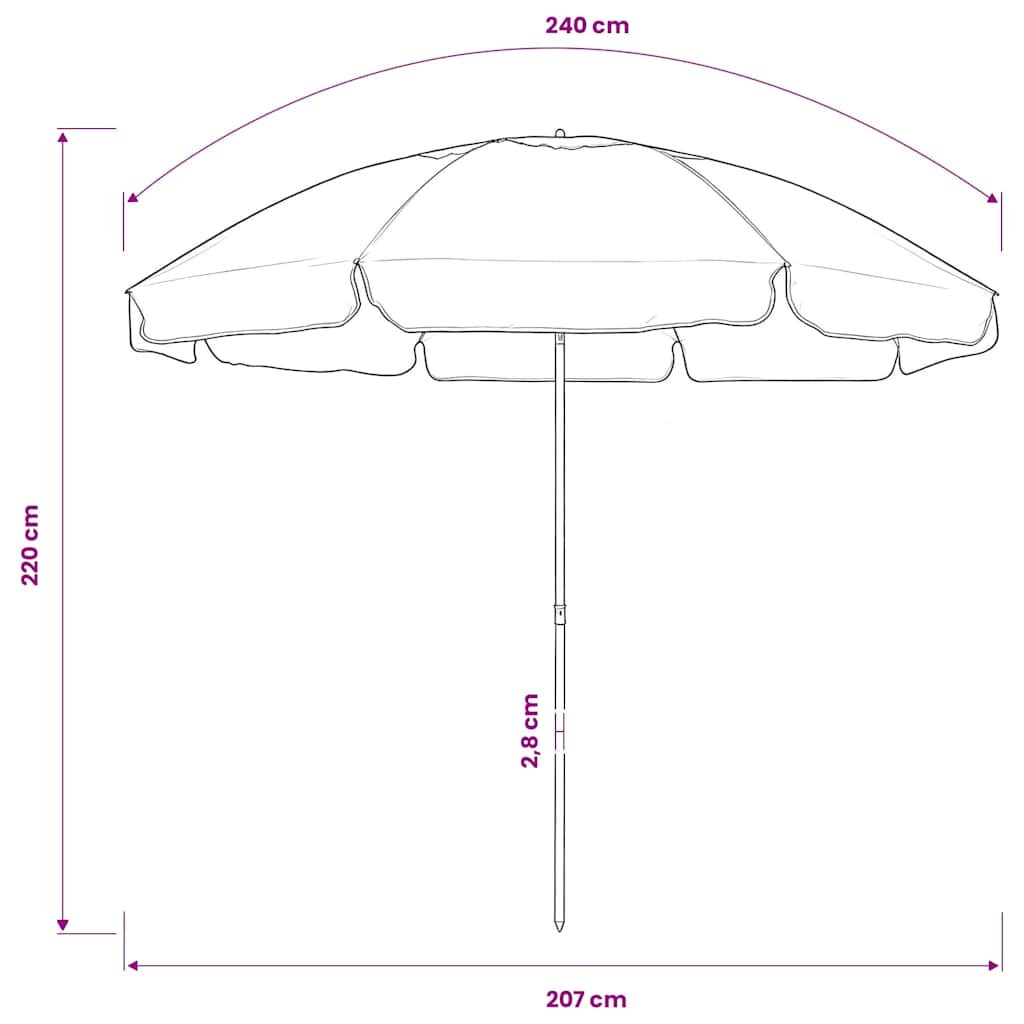 Beach Parasol Sand Yellow 240 cm