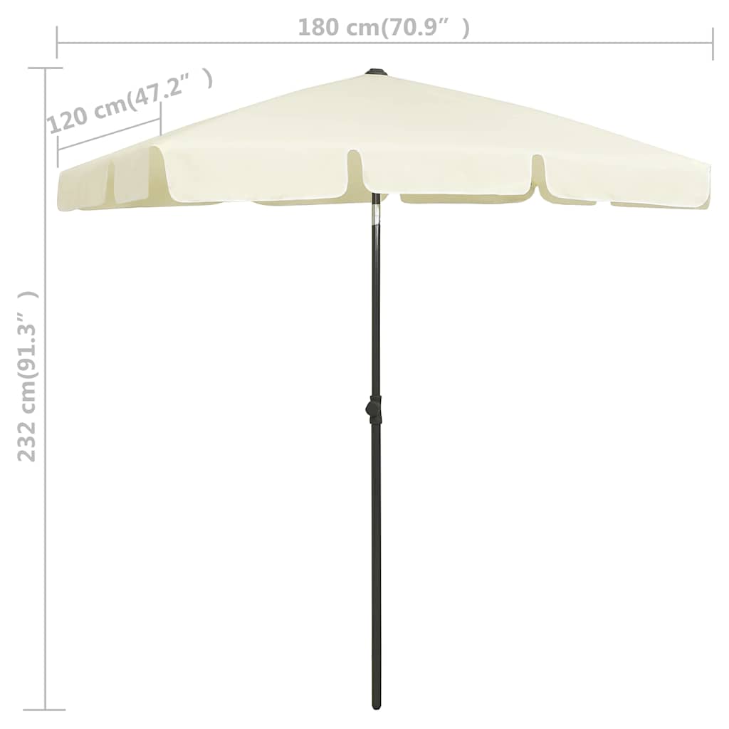 Beach Parasol Sand Yellow 70.9"x47.2