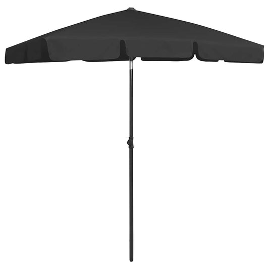 314725 vidaXL Beach Parasol Black 180x120 cm