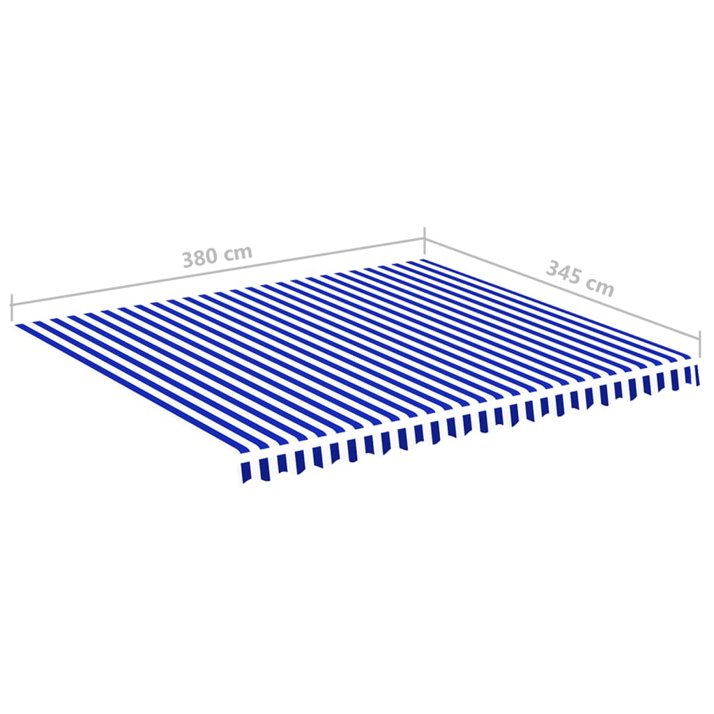 Awning Replacement Fabric Blue and White 400x350 cm Polyester