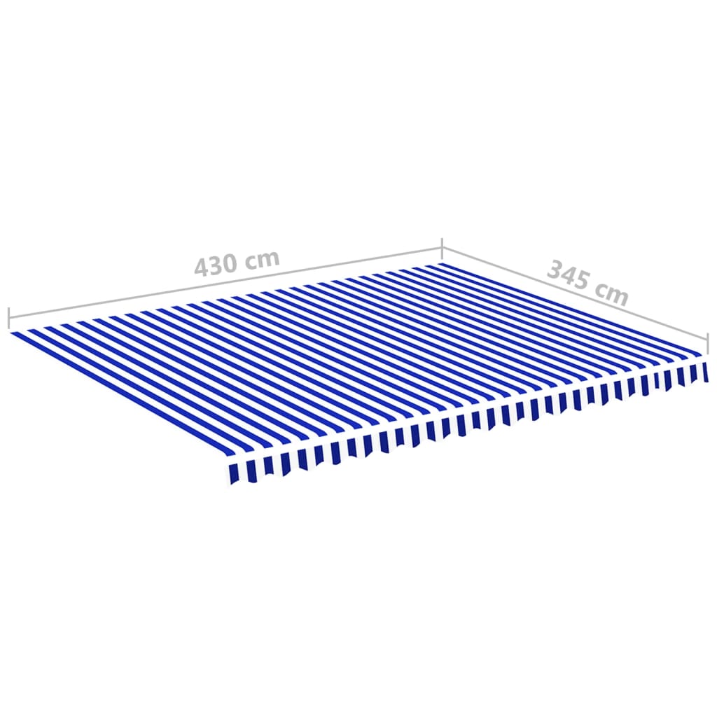 Awning Replacement Fabric Blue and White 450x350 cm Polyester