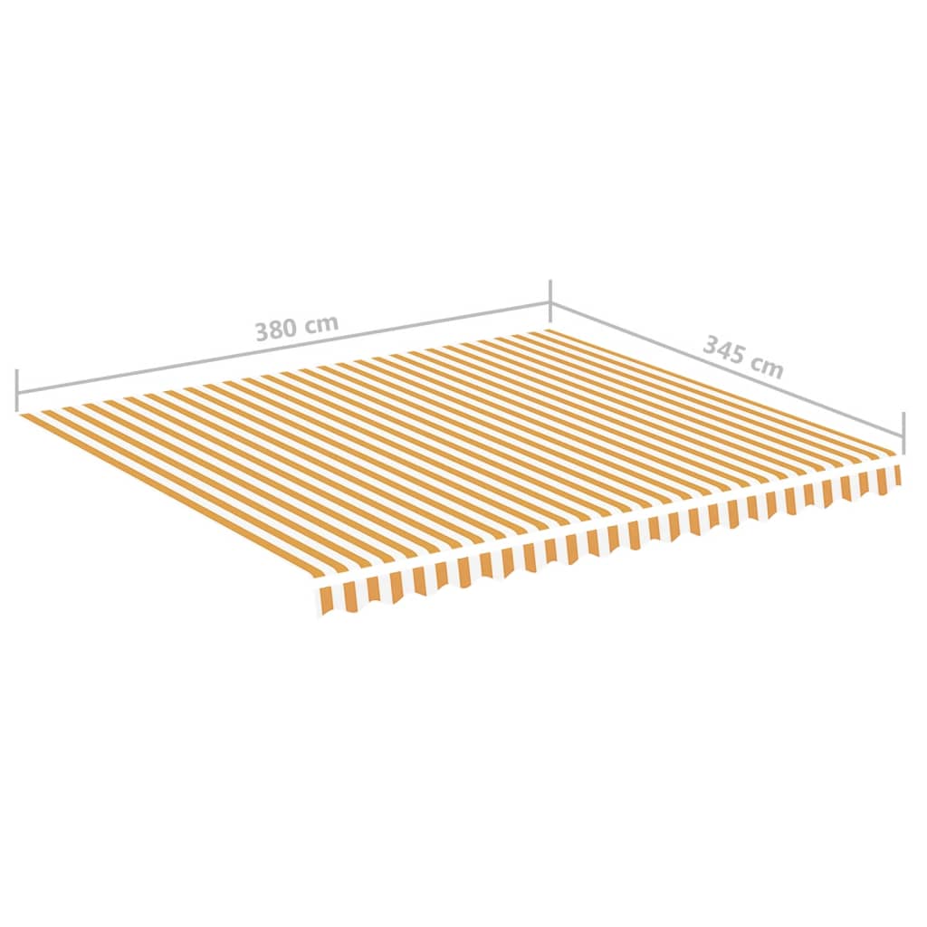Awning Replacement Fabric Yellow and White 400x350 cm Polyester