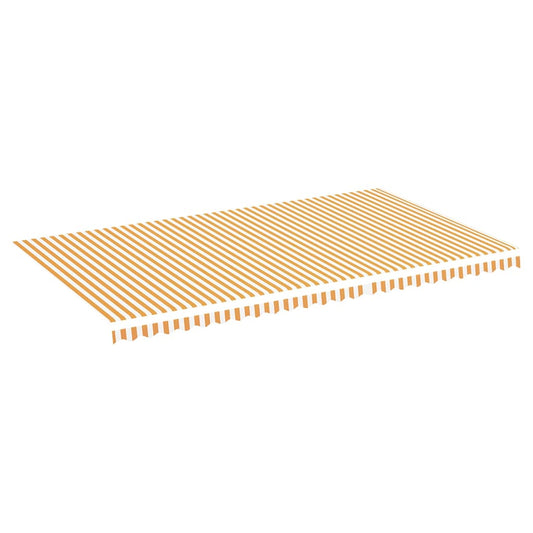 Awning Replacement Fabric Yellow and White 600x350 cm Polyester