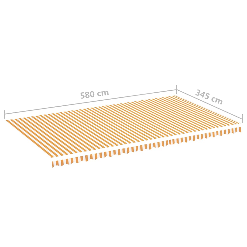 Awning Replacement Fabric Yellow and White 600x350 cm Polyester