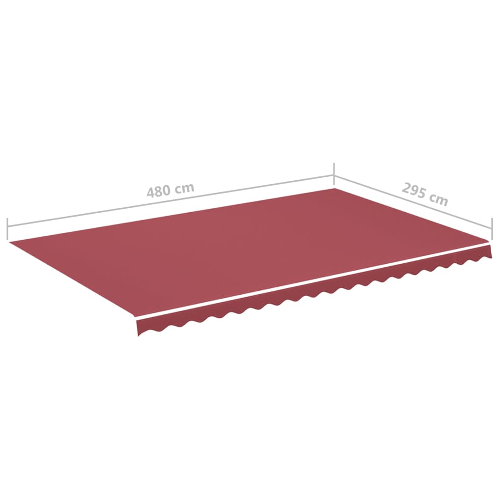 Awning Replacement Fabric Burgundy Red 500x300 cm Polyester