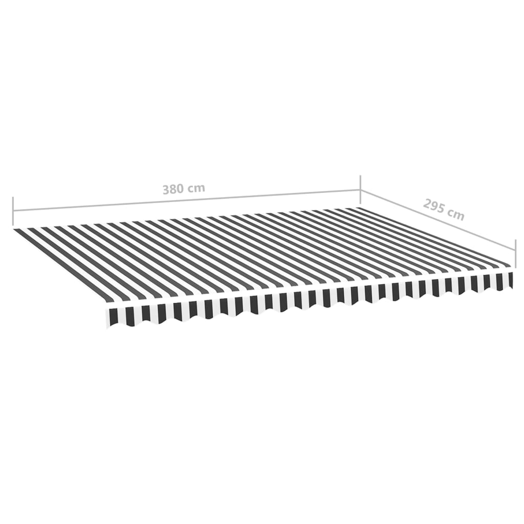 Awning Replacement Fabric Anthracite and White 400x300 cm Polyester