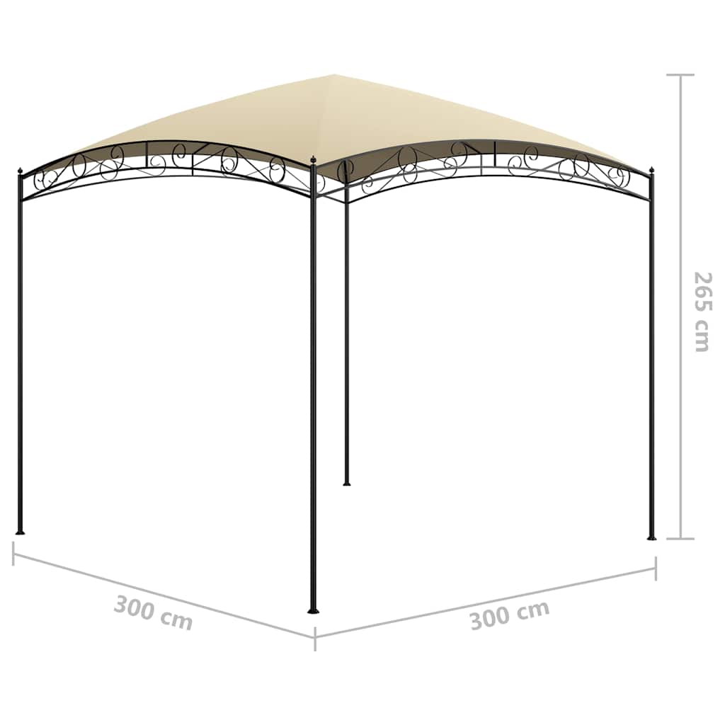 Gazebo | Cream | Steel, Polyester | 3x3x2.65 m | Durable | Gazebo