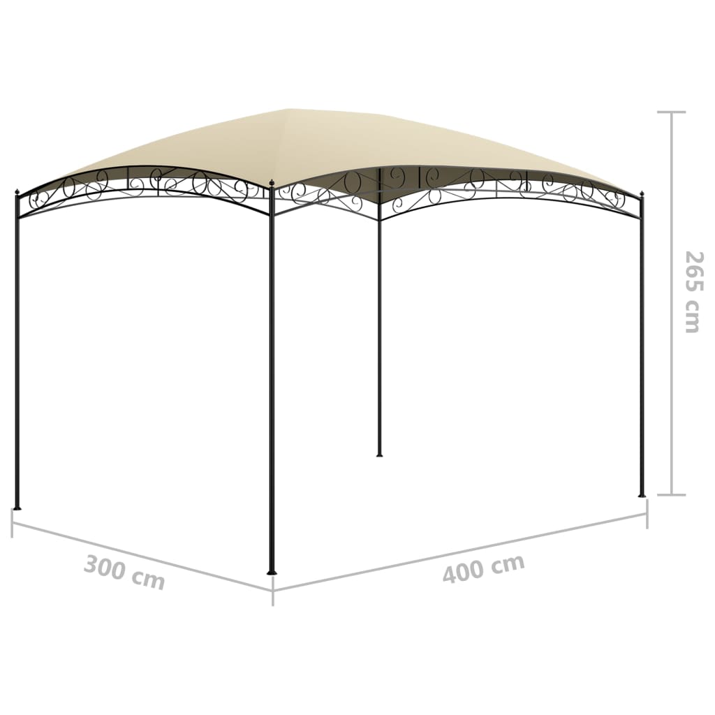 Gazebo | Cream | Steel | Large | Durable | Gazebo | Rectangular
