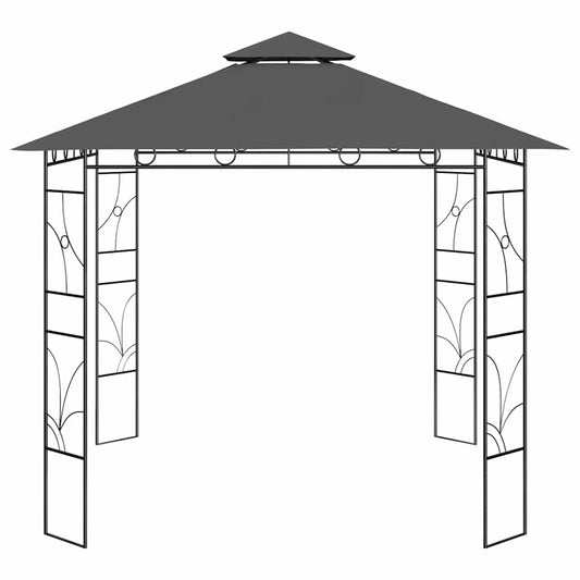 313914 vidaXL Gazebo 3x3x2,7 m Anthracite 160 g/m²