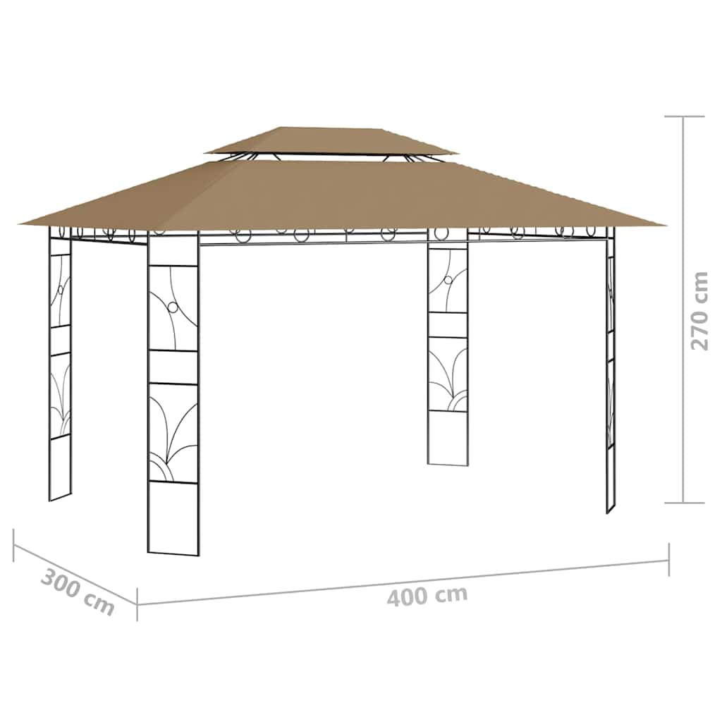 Gazebo | Taupe | Steel, fabric (100% polyester) with PA coating