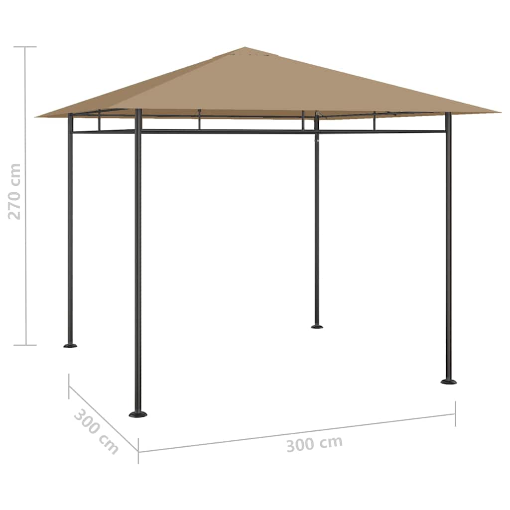 Gazebo | Taupe | Steel, fabric (100% polyester) with PA coating | Large